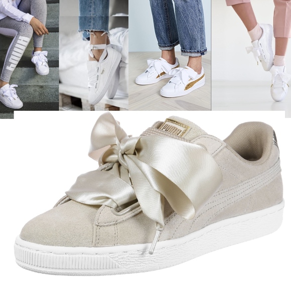 puma basket heart laces